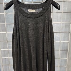 Ramy Brook Charcoal Knit Top Silk, Wool S/P Great Accents